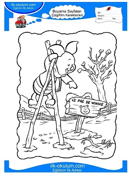 Çocuklar İçin Piglet Boyama Sayfaları 